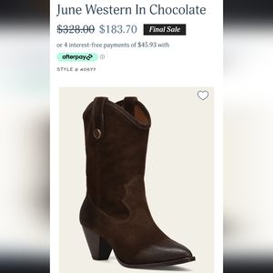 Frye June western in chocolate